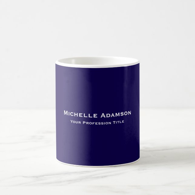 Mug Bleu foncé professionnel uni moderne (Centre)
