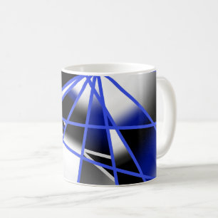 Mug Bleu Gradient Couleur Remplir Mécanique Dessin Mos