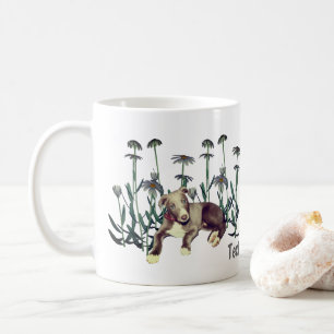 Mug Bleu Greyhound Chiot Daisis Personnalisé