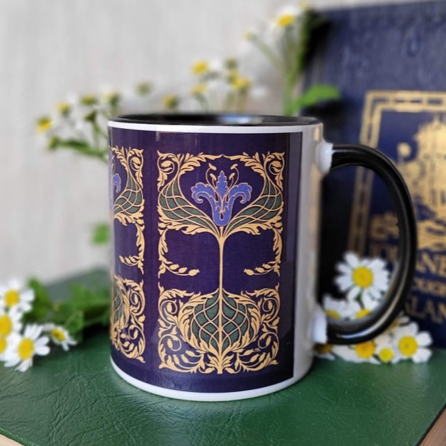 Mug Bleu Lily Art Nouveau (Créateur téléchargé)