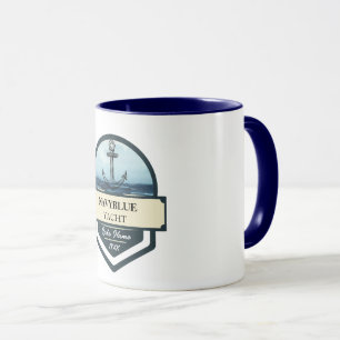 Mug Bleu Marine Ancre nautique club bateau marina