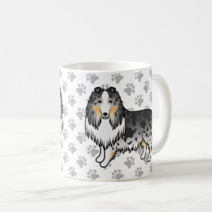 Mug Bleu Merle Rough Collie Cute Cartoon Chien & Patro