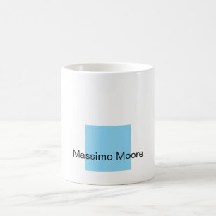 Mug Bleu Noir Blanc Simple Élégant Nom Propre
