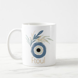 Mug Bleu oeil abstrait mal avec aimant feuille classiq