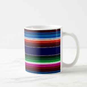 Mug Bleu, Orange, Rose Chaud, Vert, Sarape Mexicaine