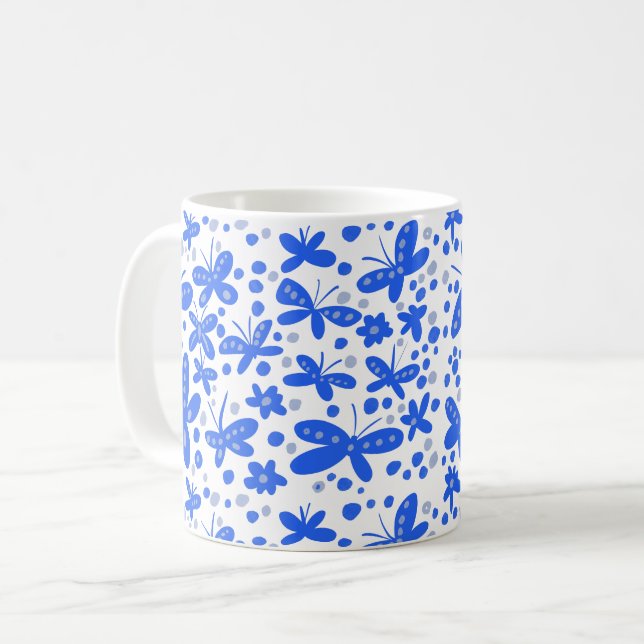 Mug Bleu papillon (Devant gauche)