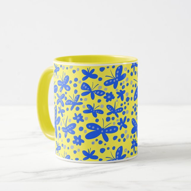Mug Bleu papillon (Devant gauche)