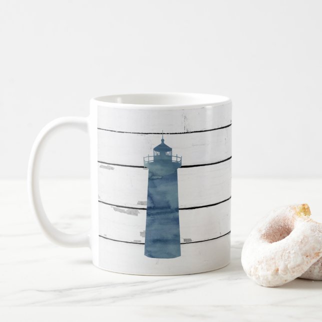 Mug Bleu phare Nautique Robot Rustique (Avec donut)