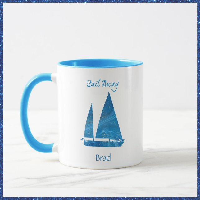 Mug Bleu Plutôt Bleu Nautique (Créateur téléchargé)