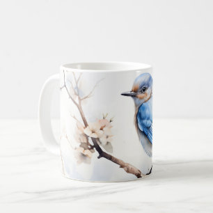 Mug Bleu printanier dans l'arbre florissant