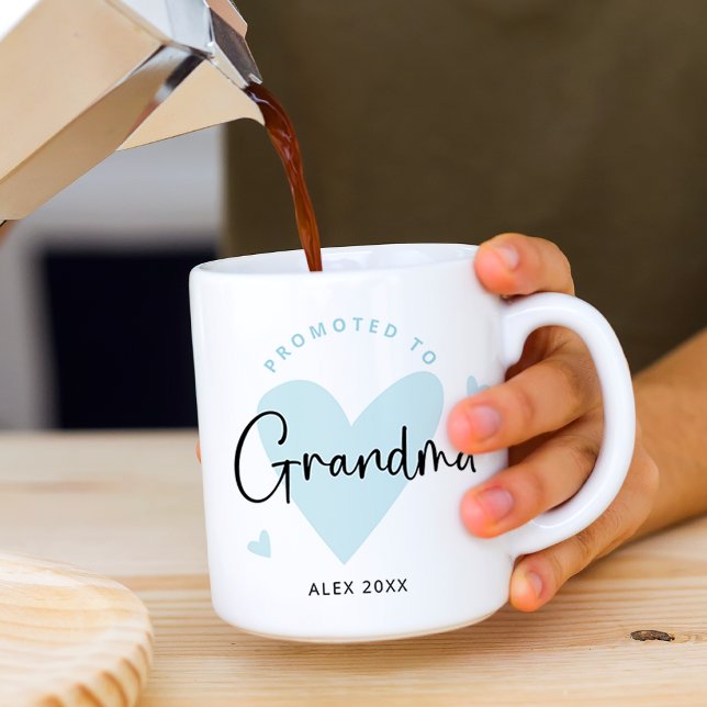 Mug Bleu promu à grand-mère Coeur bébé garçon (Créateur téléchargé)