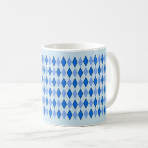 Mug Bleu Retro Diamant Couleur Motif Géométrie Vintage