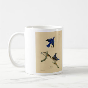 Mug Bleu rouge de l'est des oiseaux d'Amérique d'Audub