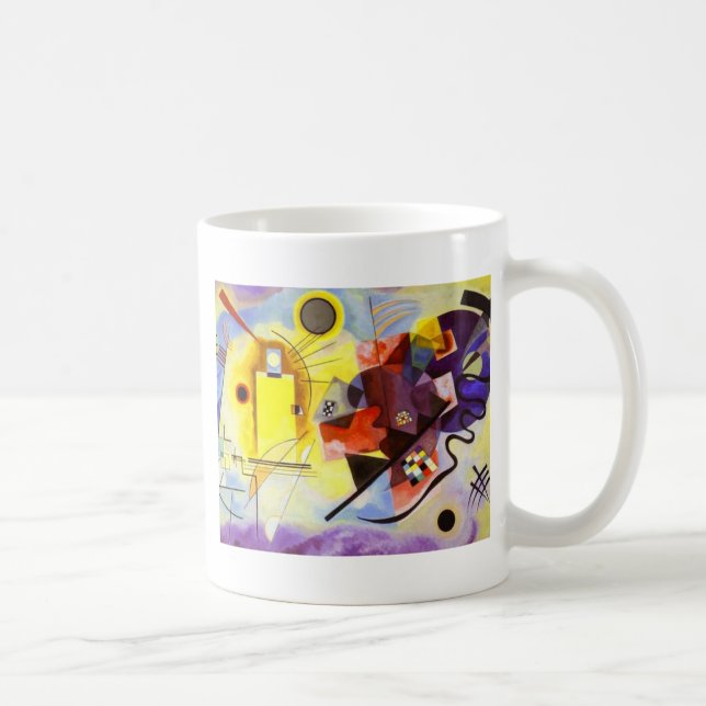 Mug Bleu rouge jaune Kandinsky peinture Abstraite (Droite)