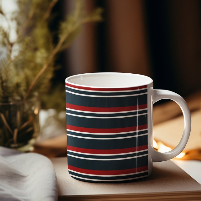 Mug Bleu Rouge uniforme rayures (mugs and cups)