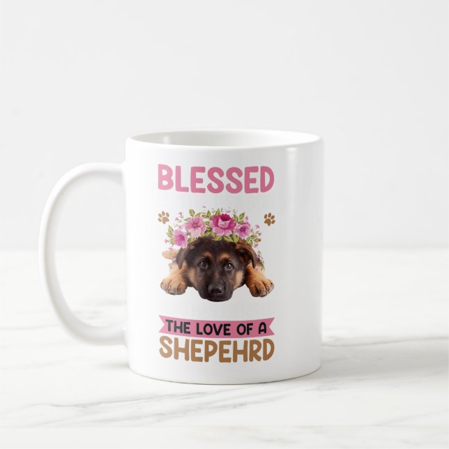 Mug Bleu Splash Hipster Allemand Shepard Shepherd. Per (Gauche)