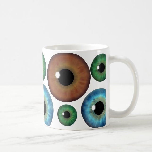 Mug Bleu Vert Brown yeux Cool Musique personnalisée (Droite)