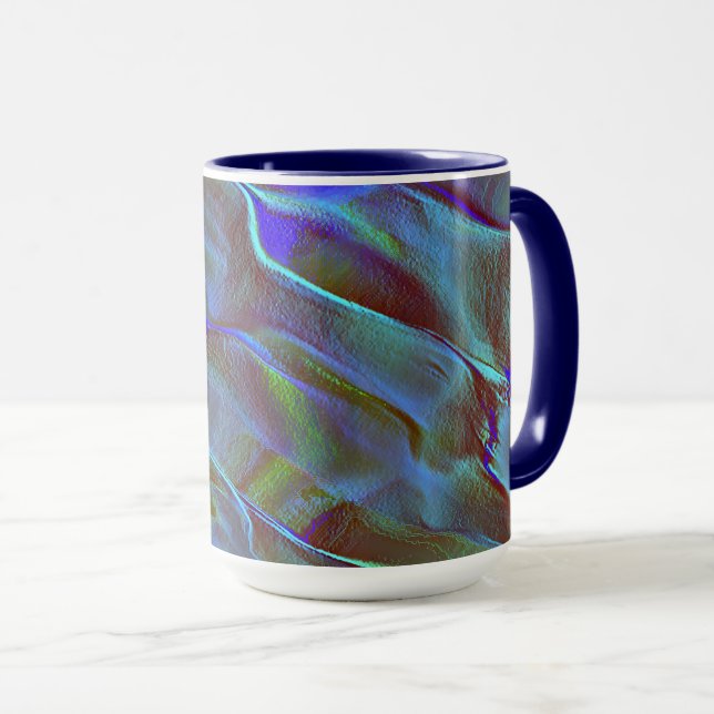 Mug Bleu vert brûlé vert numérique grainé couleur sati (Devant droit)
