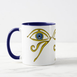 Mug BLEUE TALISMAN / OR HORUS OEIL Blanc