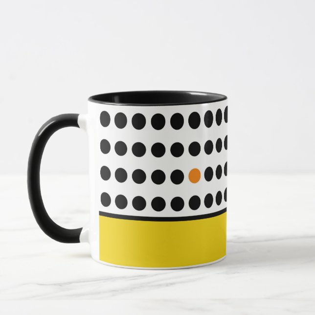 Mug Bloc de couleur orange jaune moderne Pois (Gauche)