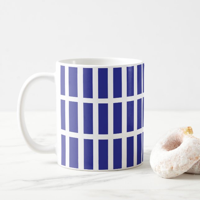 Mug Bloc de couleur rayé bleu (Avec donut)