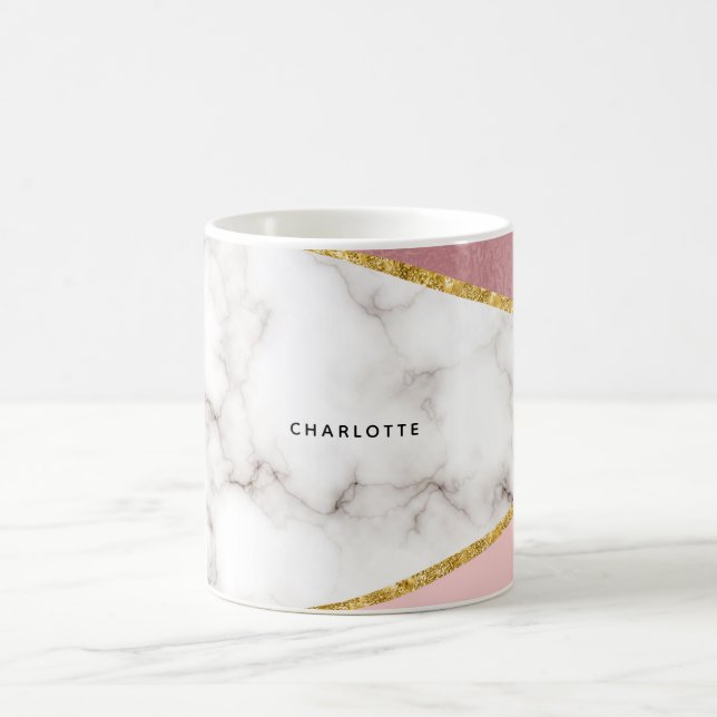 Mug Blocage de couleur en marbre rose (Centre)