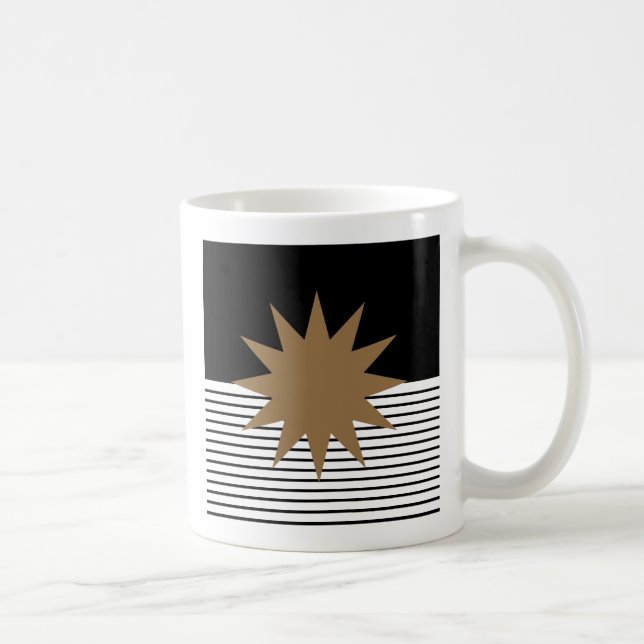Mug Blocage noir blanc et soleil Brown (Droite)