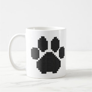 Mug Blocs de construction d'empreintes de chien noir