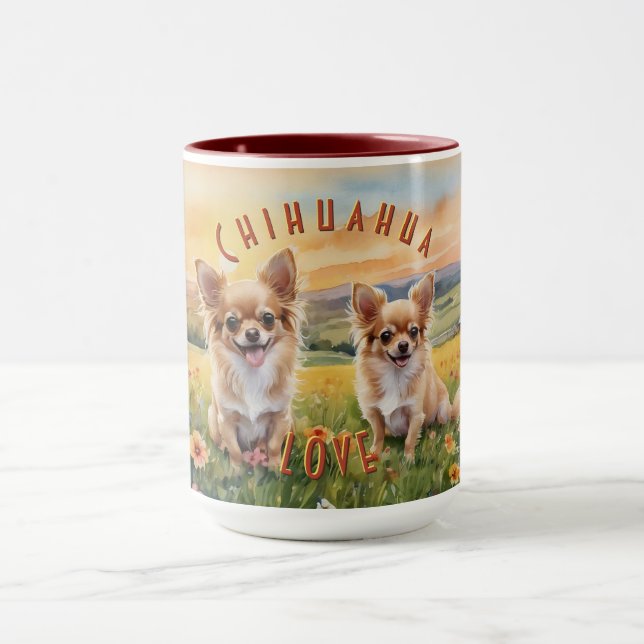 Mug Blond Chihuahua et Pup Farm Sunrise (Centre)