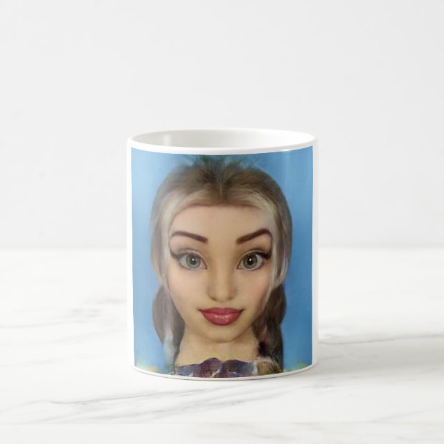 Mug Blond doll cartoon  (Centre)