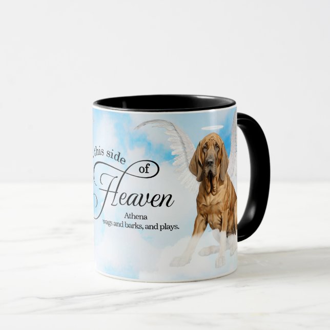 Mug Bloodhound Chien Angel Custom Pet Memorial (Devant droit)