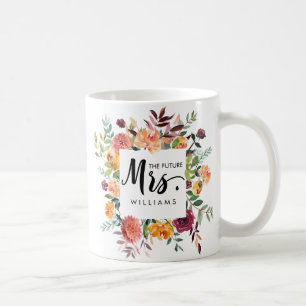 Mug Bloom rustique   MARIAGE LE futur MRS Typographie