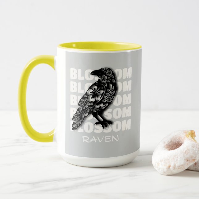Mug Blossom Raven – Blütenrabe (Avec donut)