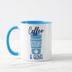 Mug Blouse de travail et gants d'infirmière Café