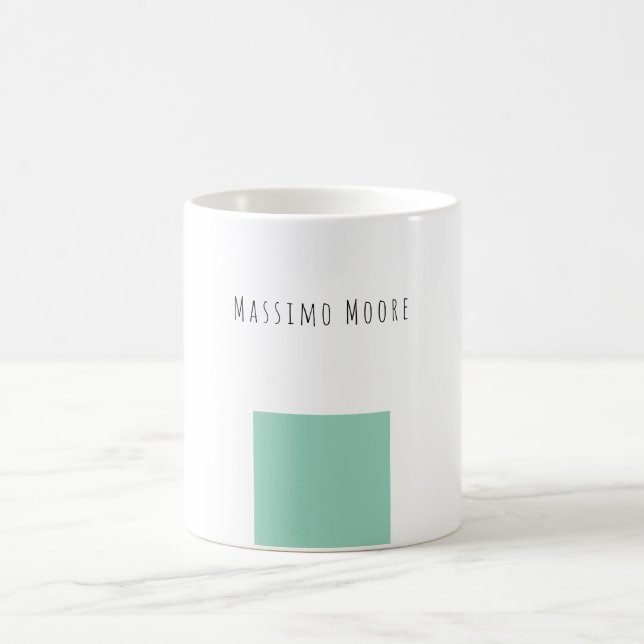 Mug Blue Black White Plain Elegant Own Name (Centre)