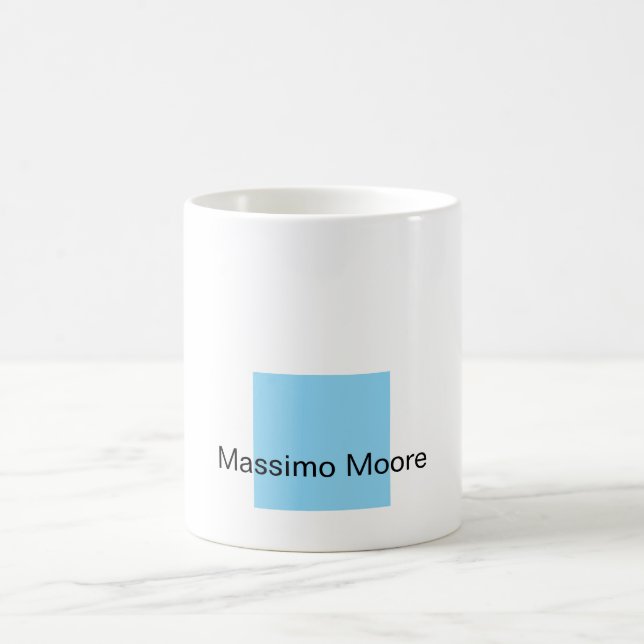 Mug Blue Black White Plain Elegant Own Name (Centre)