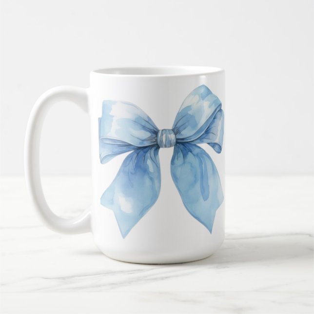 Mug Blue Bow | Calm Strength Quote – Moodila (Gauche)