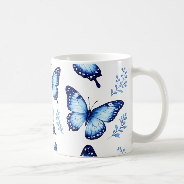 Mug Blue butterflies pattern (Droite)