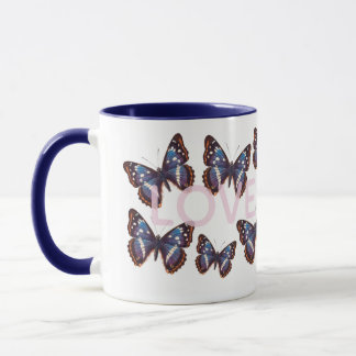 Mug Blue Butterfly Love
