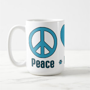 Mug, Blue Design Peace Love BBG Coffee Mug