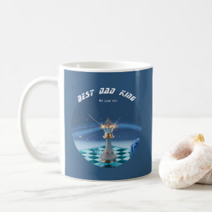 Mug Blue Diamond Metallic Roi Échec Fête des Pères 