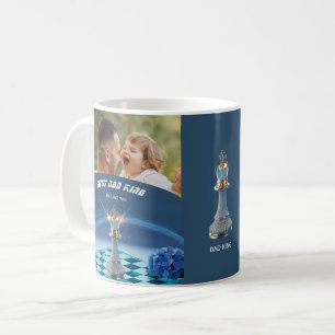 Mug Blue Diamond Metallic Roi Échec Fête des Pères