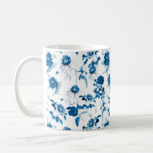 Mug-Blue Floral  Coffee Mug