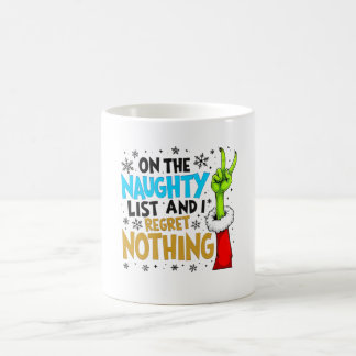 Mug Blue & Gold Naughty List Christmas Creature Design