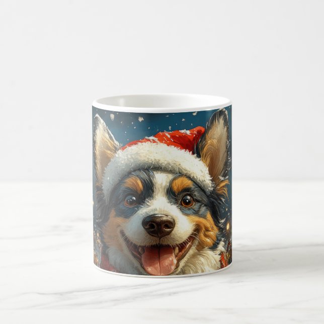 Mug Blue Heeler Dog Roller Dessous de verre Noël (Centre)
