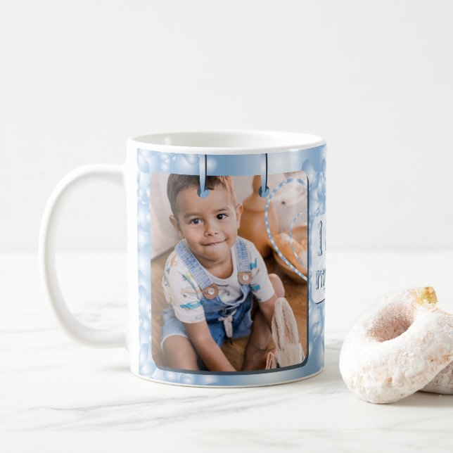 Mug Blue I Love My Son Photo Café (Avec donut)