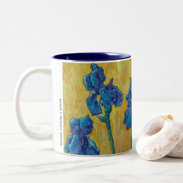 Mug - Blue Iris Garden (With Donut)