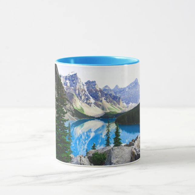 Mug Blue Lake Rocky Mountain Pine Forest (Centre)