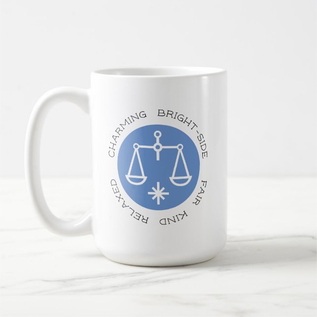 Mug Blue Libra Zodiac Star Signal Personnalité Trait (Gauche)