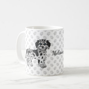 Mug Blue Merle Mini Goldendoodle Dessin Chien & Nom